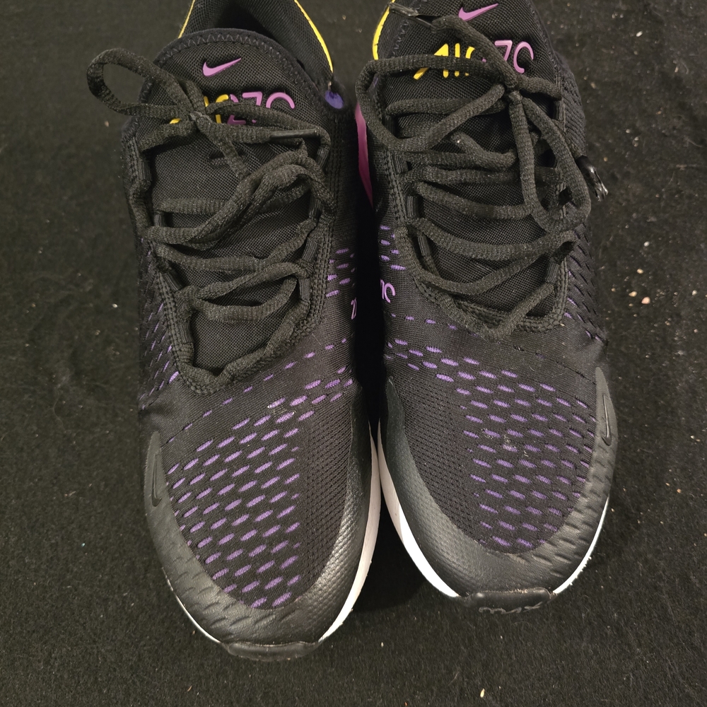 Nike Air Max 270 Black and Purple Running Shoes Mens 11.5